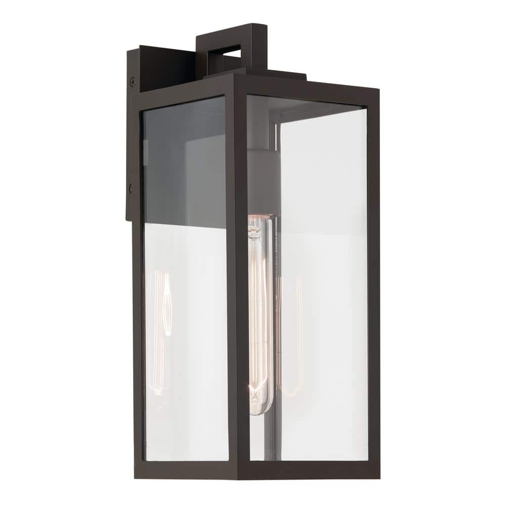 Branner 14 in. 1-Light Olde Bronze Traditional Outdoor Hardwired Wall Lantern Sconce with No Bulbs Included (1-Pack) price history on PriceWatchPro
