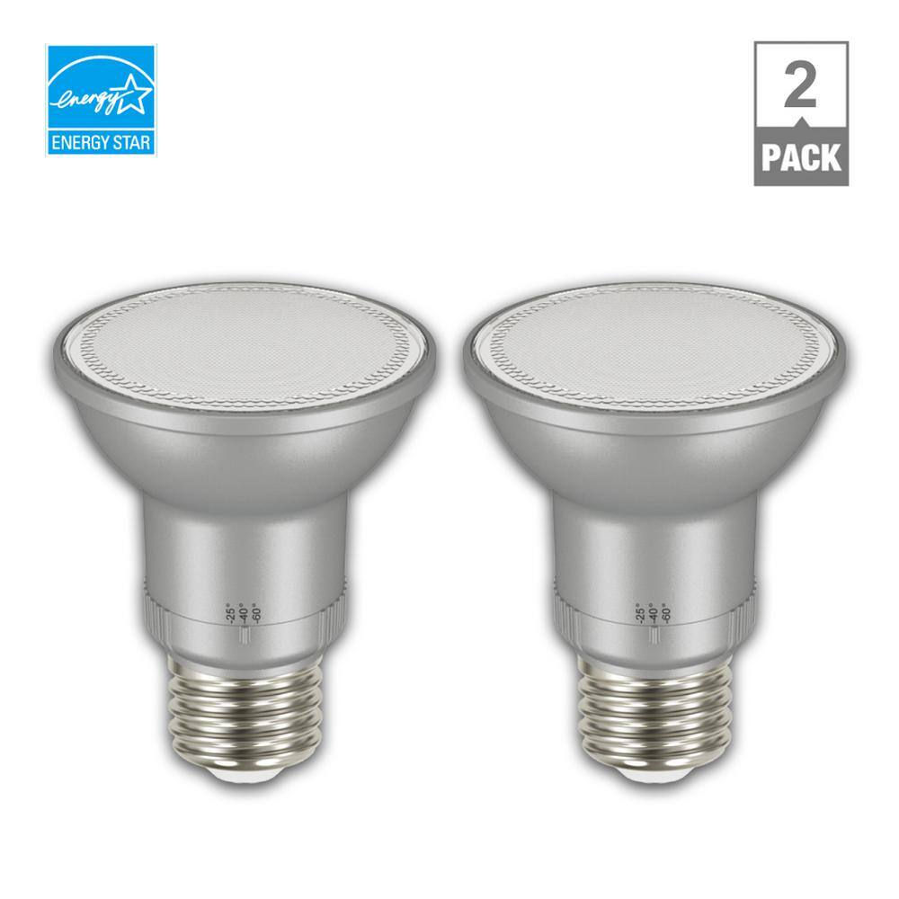 EcoSmart 50-Watt Equivalent PAR20 Dimmable Adjustable Beam Angle LED Light Bulb Bright White (2-Pack) -  A20PR2050WESD32
