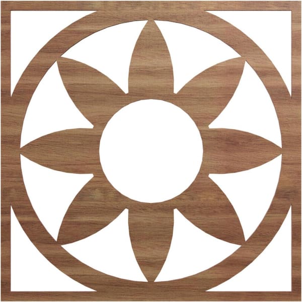 Ekena Millwork 0.25 in. x 24 in. x 24 in. Wood (Walnut) Medallion Moulding
