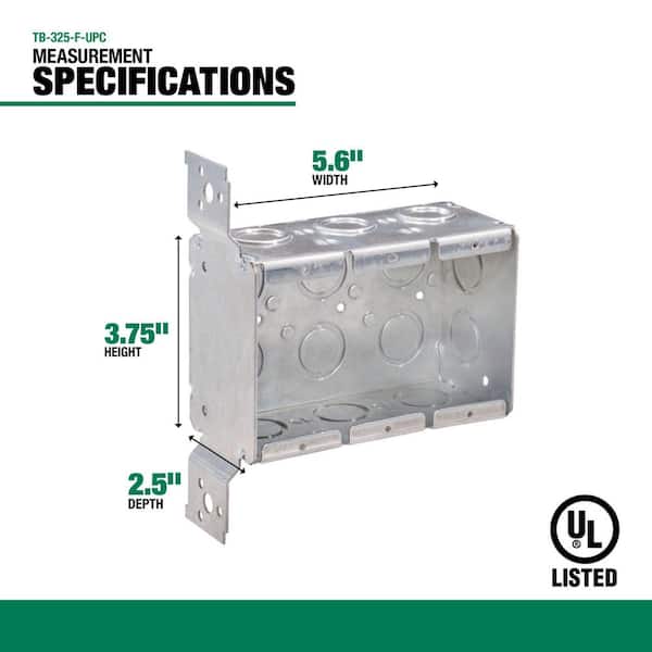 Southwire 2-1/2 in. D Steel Metallic 3-Gang Welded Switch Box with