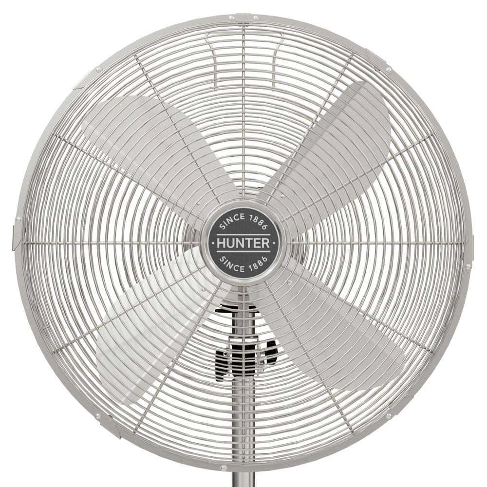 Hunter 48" Brushed Nickel Metal Oscillating Pedestal Fan