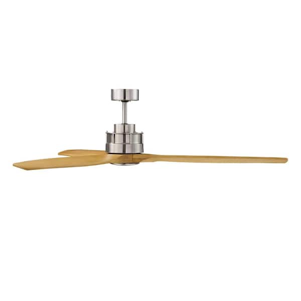 Lucci Air Akmani Brushed Chrome and Teak 60 in. DC Ceiling Fan