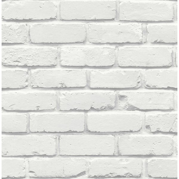 Fine Decor Alpin White Painted Brick Non-Pasted Wallpaper, 56.4 sq. ft.