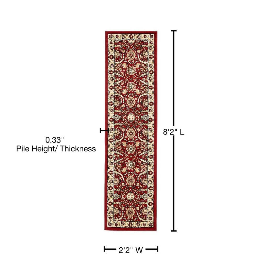 Handmade Indoor Synthetic Red Runner Rug 2' 2" x 8' 2"