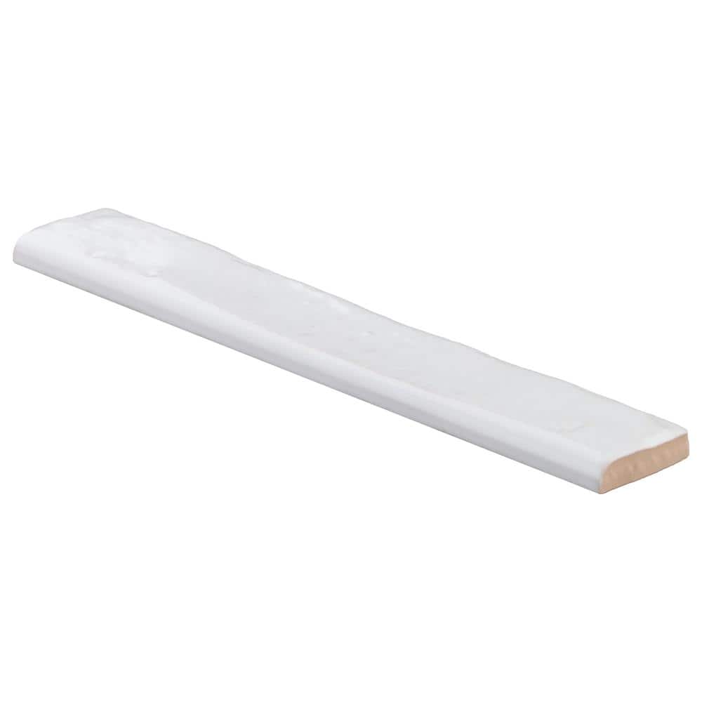 Virtuo Off-White Glossy Ceramic Bullnose Tile Trim