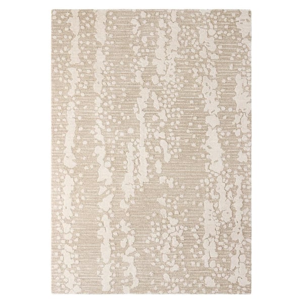 Mod Weave Abstract Knotted Texture Handcrafted Wool Taupe 8 ft. x 10 ft. Area Rug