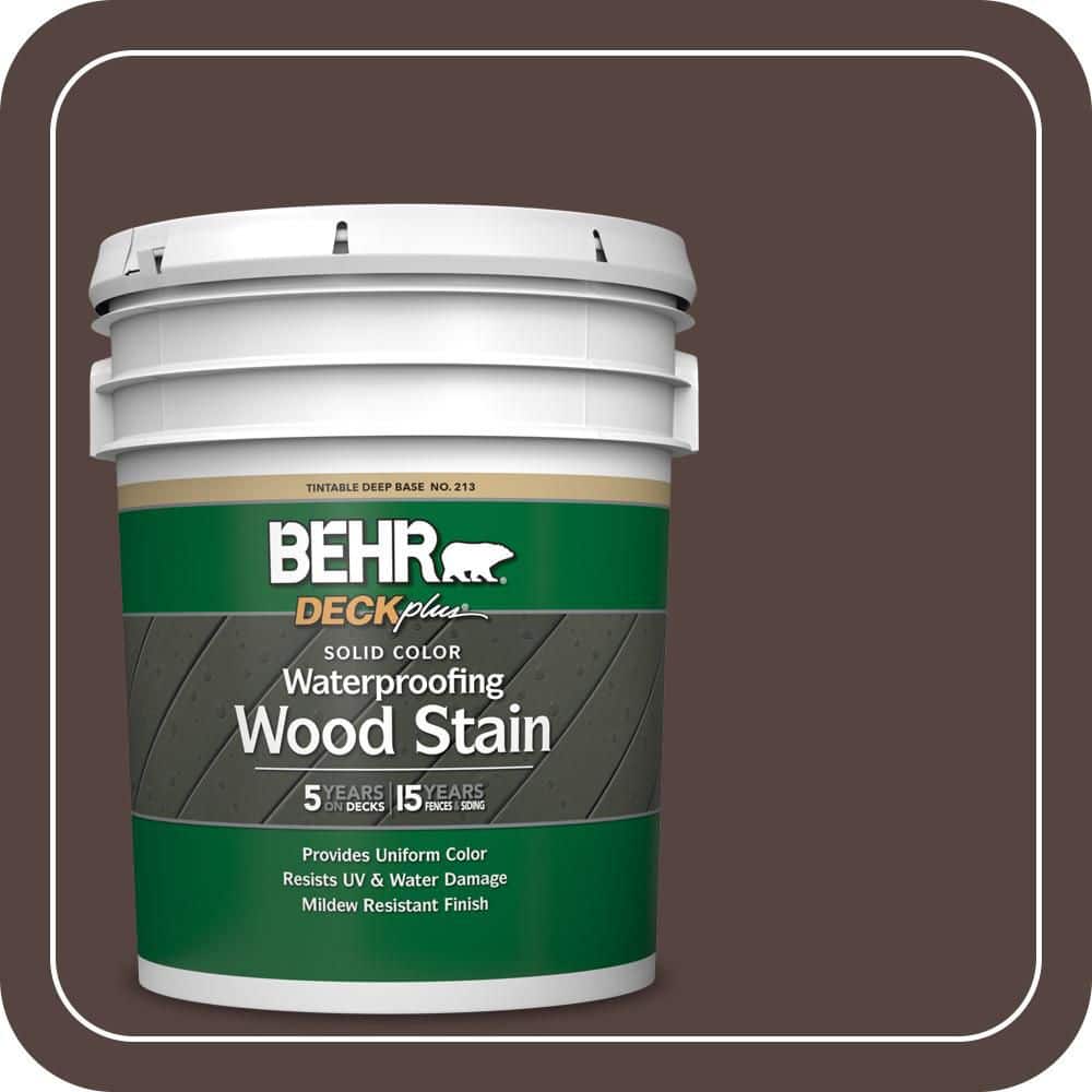 BEHR DECKplus 5 gal. #PFC-25 Dark Walnut Solid Color Waterproofing