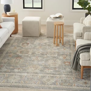 Traditional Home Grey 8 ft. x 10 ft. Distressed Traditional Area Rug