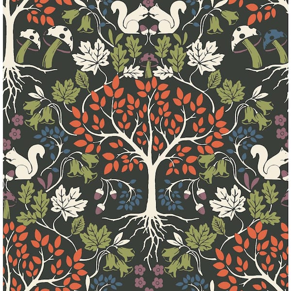 A-Street Prints Leo 20.5 in. x 33 ft. Black Tree Wallpaper