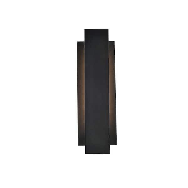 Unbranded Timeless Home 1-Light Rectangular Black LED Outdoor Wall Sconce
