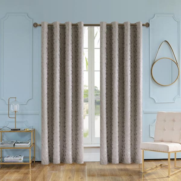 Lyndale Decor Mink Leaf Thermal Blackout Curtain - 54 in. W x 95 in. L