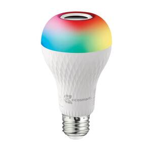 60-Watt Equivalent A21 Bluetooth Speaker Colored LED Light Bulb Plus Bright White with Remote Control (1-Pack)