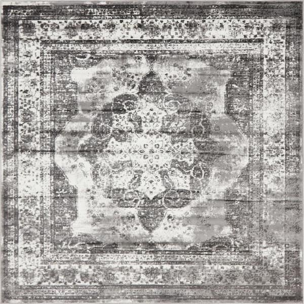 Unique Loom Sofia Salle Garnier Gray 8 ft. x 8 ft. Area Rug