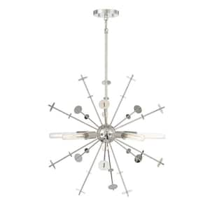 26 in. W x 26 in. H 5-Light Polished Nickel Sputnik Pendant-Light