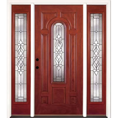 Feather River Doors 37.5 in. x 81.625 in. 2-Panel Plank Cherry Mahogany ...