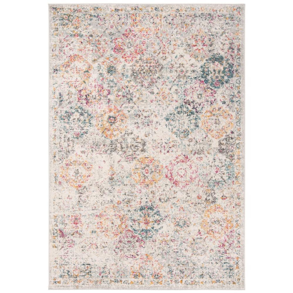 Madison Gray/Gold 4 ft. x 6 ft. Border Distressed Floral Area Rug price history on PriceWatchPro