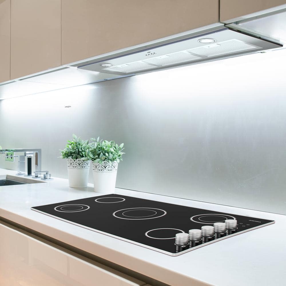Ancona 36-Inch Stainless Steel Built-In Range Hood with LED Lights