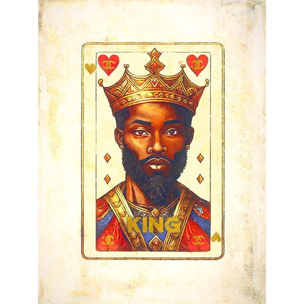 VENICE BEACH Collections Chanel King of Hearts Playing Card by Grotto Studios Unframed Graphic Print Abstract Poster Art Print 18 in. x 24 in.