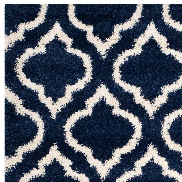 Safavieh Hudson Shag SGH284C Navy - Ivory 9' x 12' Area Rug