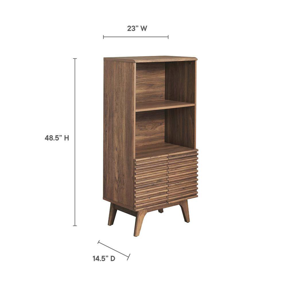 Walnut Mid-Century Modern Display Cabinet Bookshelf