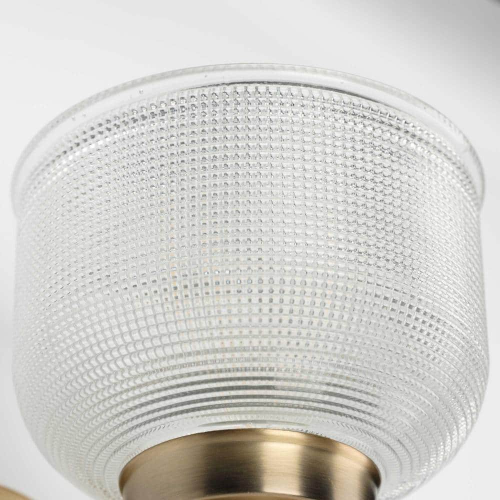 Vintage Brass Prismatic Glass Shade Wall Sconce