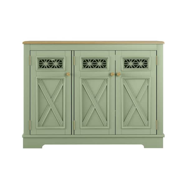 FESTIVO Farmhouse Pesto Green MDF 44.5 in. Sideboard with Adjustable Shelves