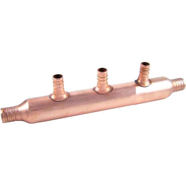 SharkBite 3/4 in. PEX Barb x 1/2 in. Barb Copper 3-Port Open Manifold Fitting