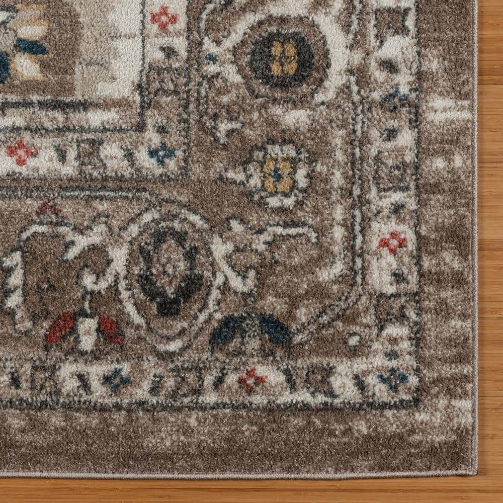 Heirloom Beige and Brown Tufted Polypropylene Area Rug