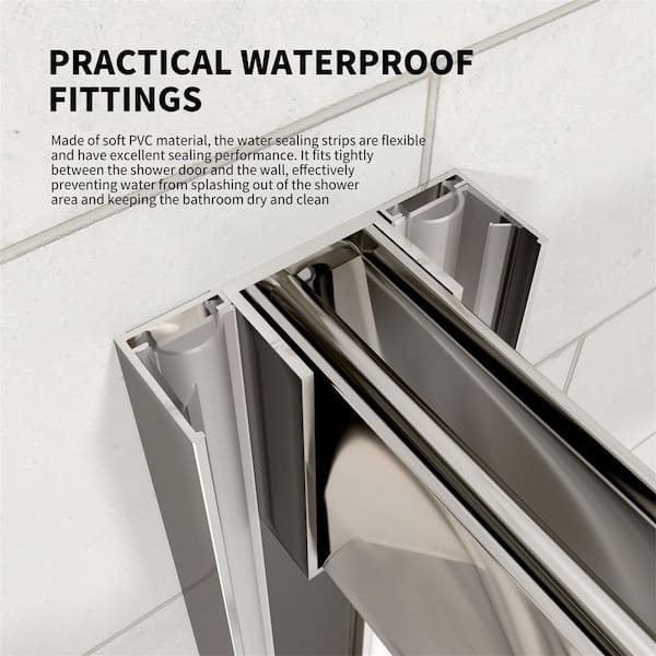 Modern 60 in. W x 74 in. H Double Sliding Frameless Shower Door in Chrome Finish with 5/16 in. (8mm) Clear Glass