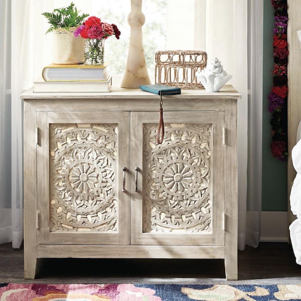 Home Decorators Collection Chennai White Wash Nightstand