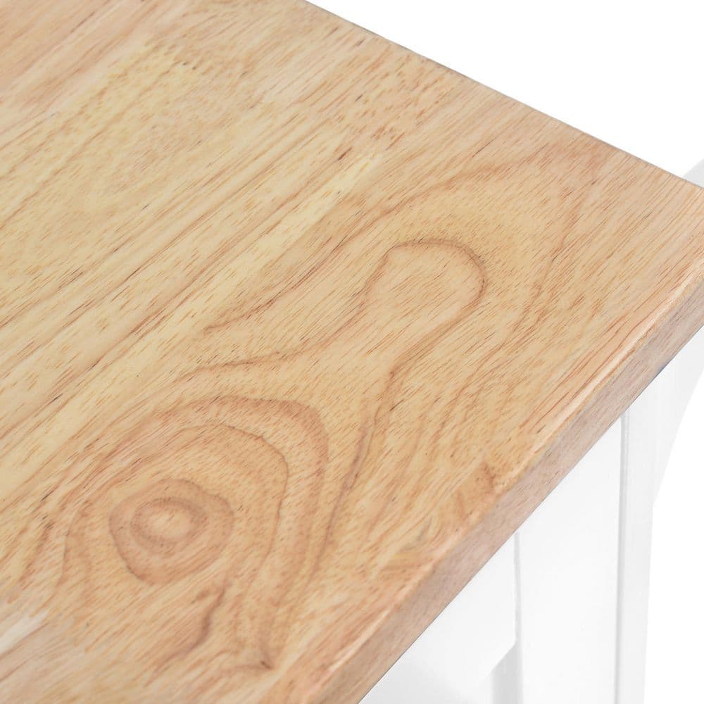 White Wood Kitchen Cart with Spice Rack and Storage