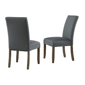 Gwyn Upholstered Grey Parsons Chair (Set of 2)