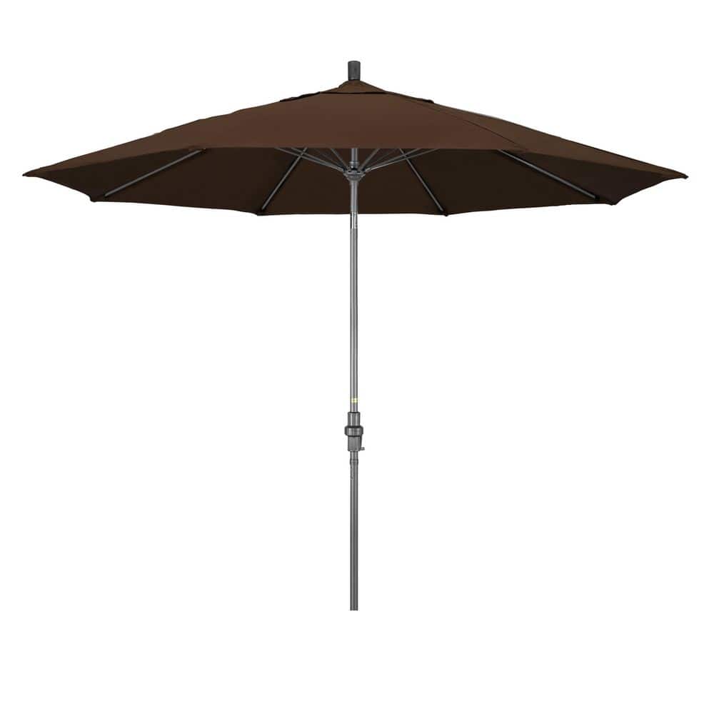 11 ft. Grey Aluminum Market Patio Umbrella Fiberglass Ribs Collar Tilt Crank Lift in Mocha Pacifica price history on PriceWatchPro