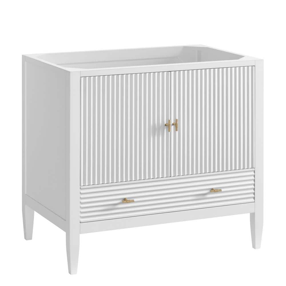Myrrin 36" Bright White Plywood Single Bathroom Vanity