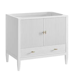Myrrin 35.88 in. W x 23.5 in. D x 32.88 in. H Single Bath Vanity Cabinet without Top in Bright White