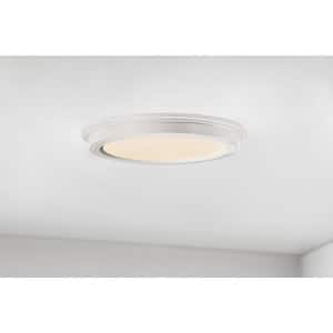 7 in. White Selectable LED Round Flush Mount, Low Profile Ceiling Light (2-Pack)