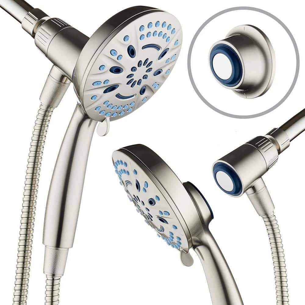 AQUACARE 8-Spray Wall Mount Magnetic Handheld Shower Head 2.5 GPM