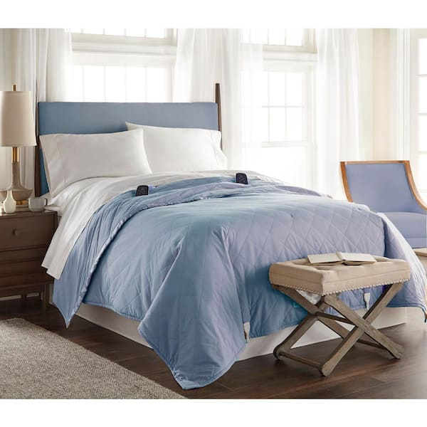 Micro Flannel Queen Wedgewood Electric Heated Comforter/Blanket