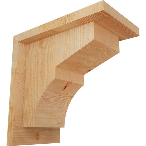 Ekena Millwork 6 in. x 10 in. x 10 in. Monterey Rough Sawn Douglas Fir Corbel with Backplate