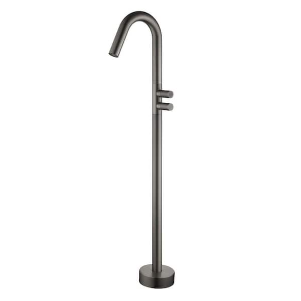 2 Handle Claw Foot Freestanding Tub Faucet in Gun Gray