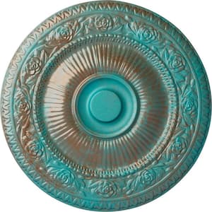 24-1/4 in. x 2 in. Neuveau Urethane Ceiling Medallion (Fits Canopies upto 6-3/8 in.), Copper Green Patina