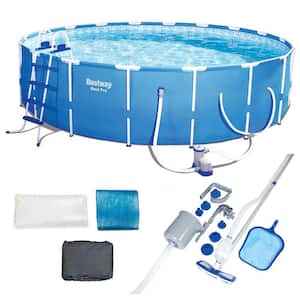 48 in. x 48 in. Round 18 ft. Steel Pro Hard Side Frame Deep Above Ground Pool Set with Accessories