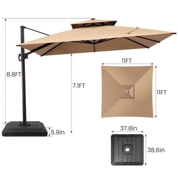 abba patio cantilever umbrella instructions 10FT Vienna Offset Patio Outdoor Umbrella with 360 Rotation Design and Easy Tilt Adjustment UV 50+ Protection 8 Ribs for Backyard Garden Deck Pool Patio, Dark Abba Patio 10 Valencia Outdoor