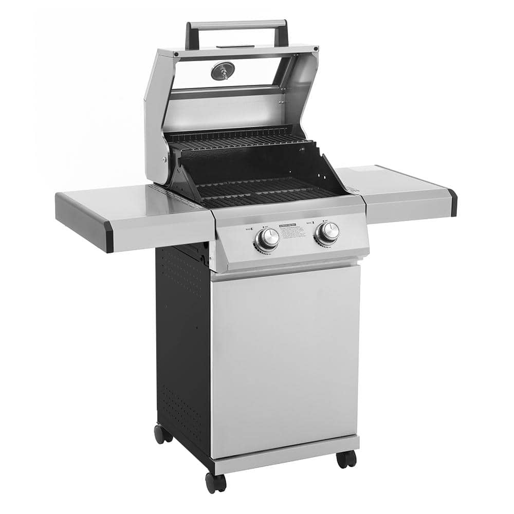 Monument 2-Burner Stainless Steel Propane Gas Grill with Clearview Lid