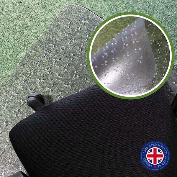 Cleartex TrYlok Vinyl Rectangular Indoor Chair Mat for Low Pile Carpets up to 1/4 in.- 45 in. x 53 in.