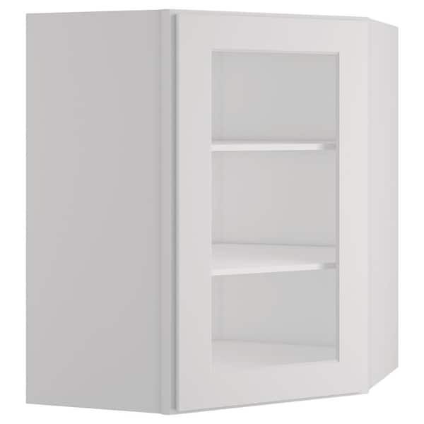 HOMEIBRO Shaker Dove Plywood Wall Diagonal Shaker Style Stock Corner Kitchen Cabinet (27 in. x 36 in. x 24 in.）