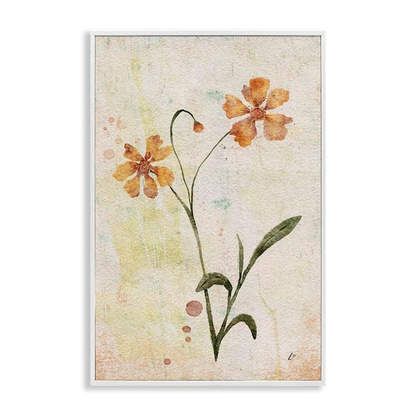 Stupell Industries Ceropsis flower Sprig by Lydia Orange White Framed Nature Giclee Art Print 24 in. x 16 in.