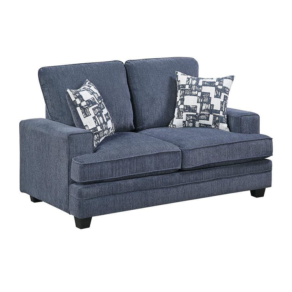 Carlton 64.5 in. W Blue Chenille Uphosltery 2-Seater Loveseat price history on PriceWatchPro
