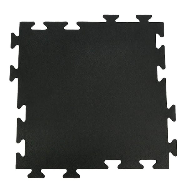 Rubber-Cal Armor-Lock (Fitness) 3/8 in. x 20 in. x 20 in. Black Interlocking Rubber Tiles (6-Pack, 16.5 sq. ft.)