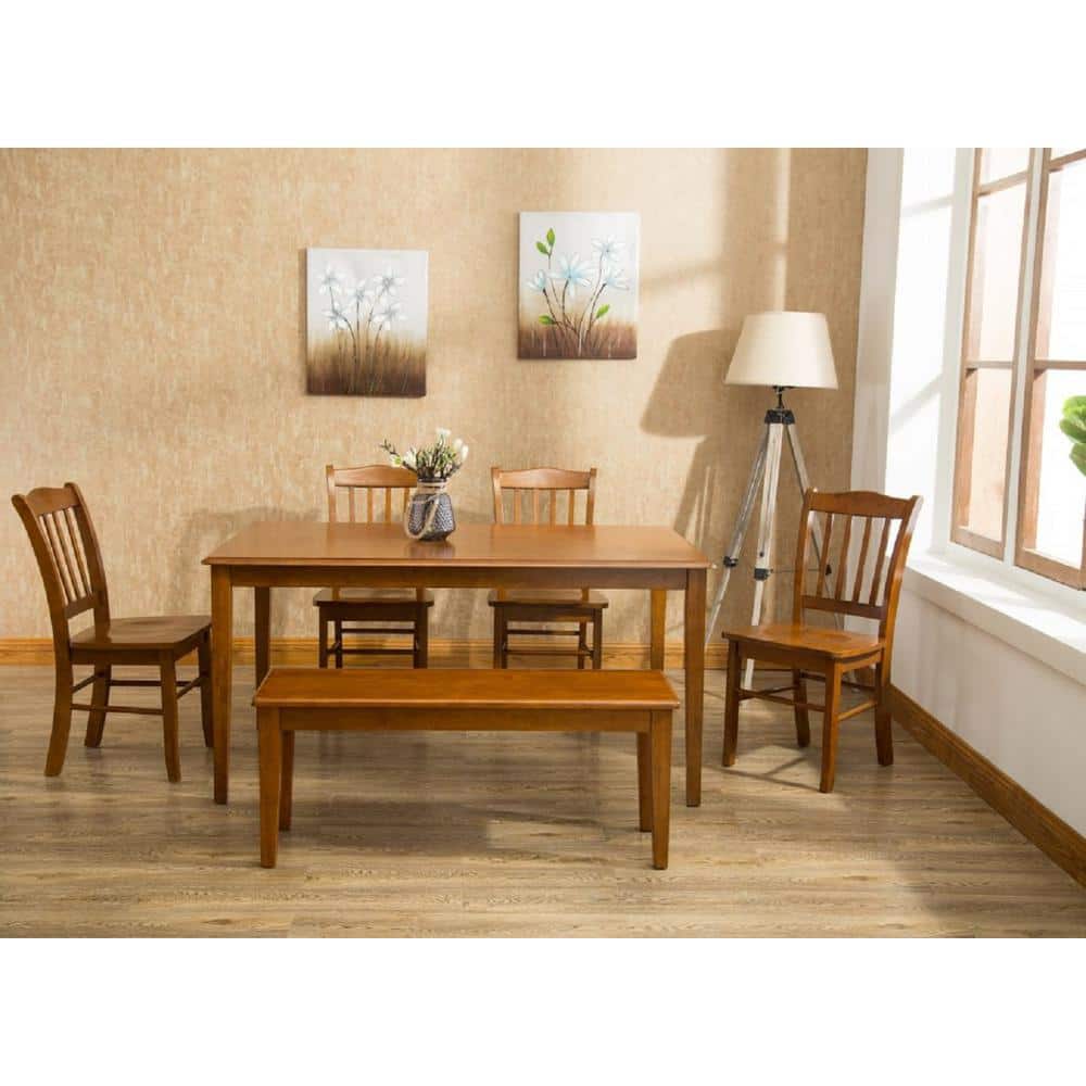 Walnut Shaker Style 44" Wood Dining Bench
